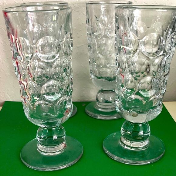 Elegant Clear Crystal Goblets Set PV  France Vintage - Picture 3 of 8